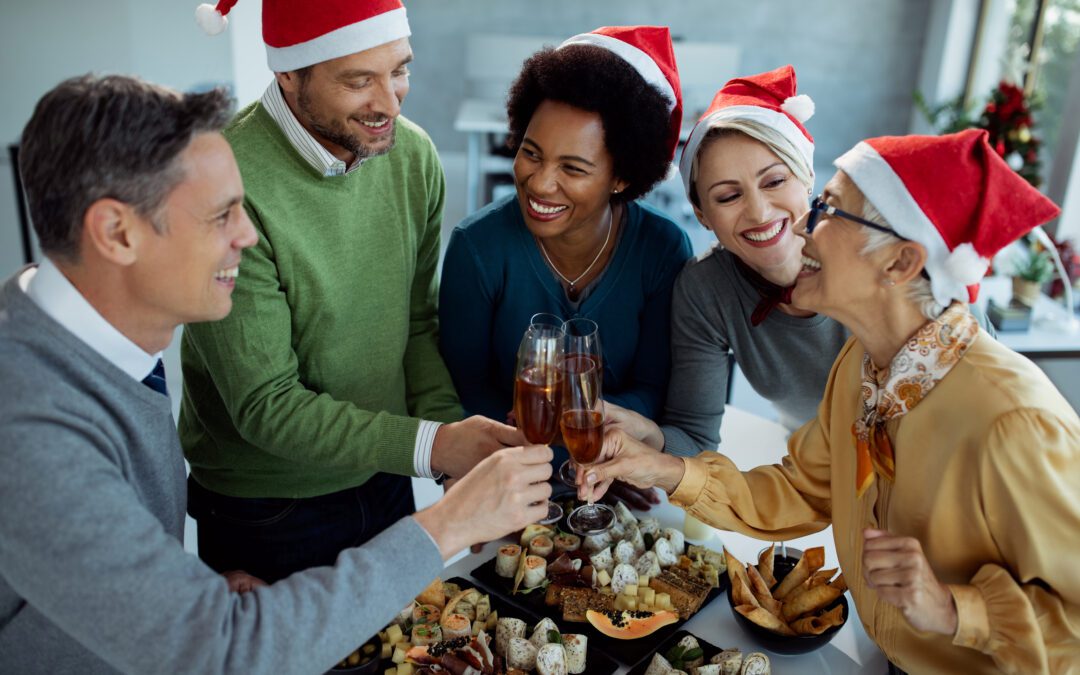 A cheerful holiday gathering in Wenatchee with family and friends, highlighting the importance of hearing health during festive moments.